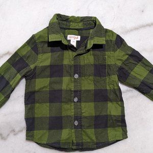 Toddler Boys' Long Sleeve Flannel Button Up Shirt - Cat & Jack size 18M